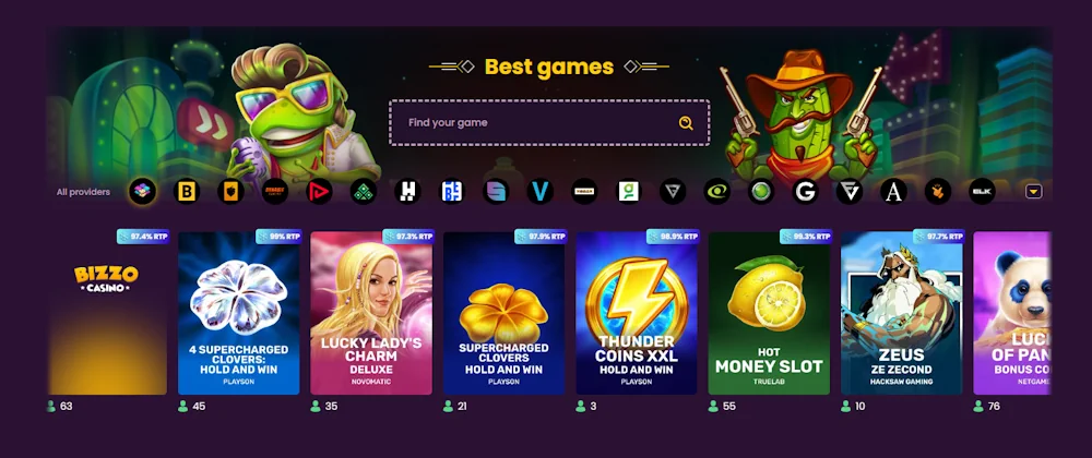 Juegos de Bizzo Casino